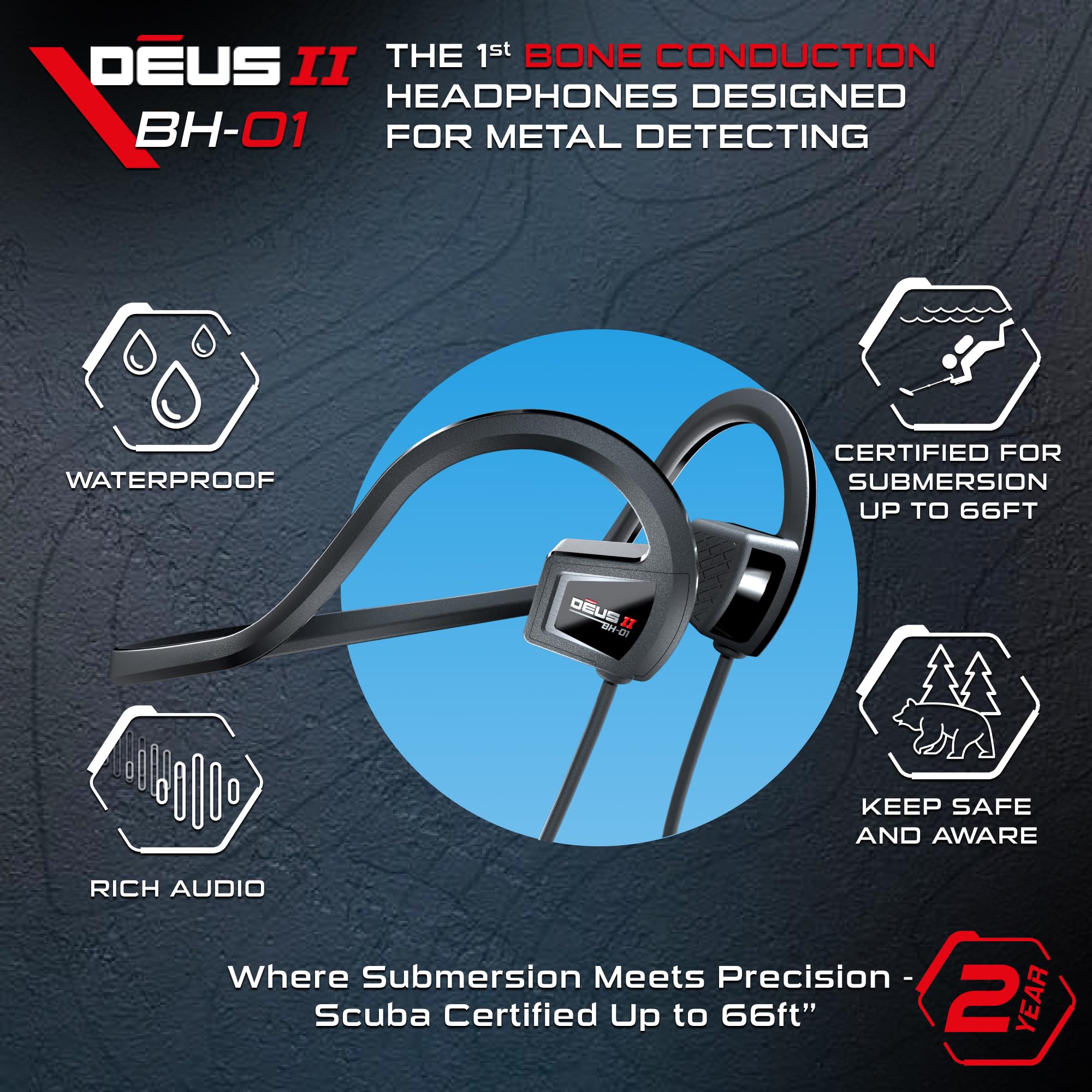 XP Deus II Bone Conduction Headphones BH-01 - Dettaglio