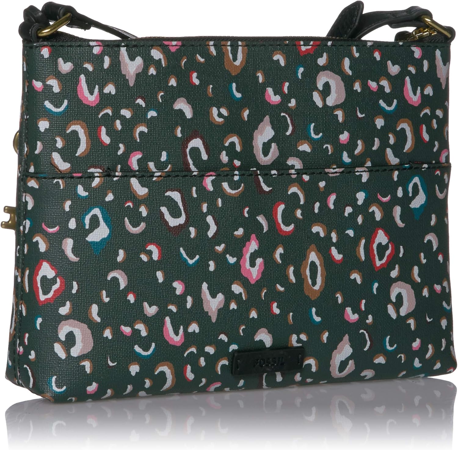 Fossil Women's Crossbody, Green Multicolor, 9.88 L x 1.88 W 7.5 H US