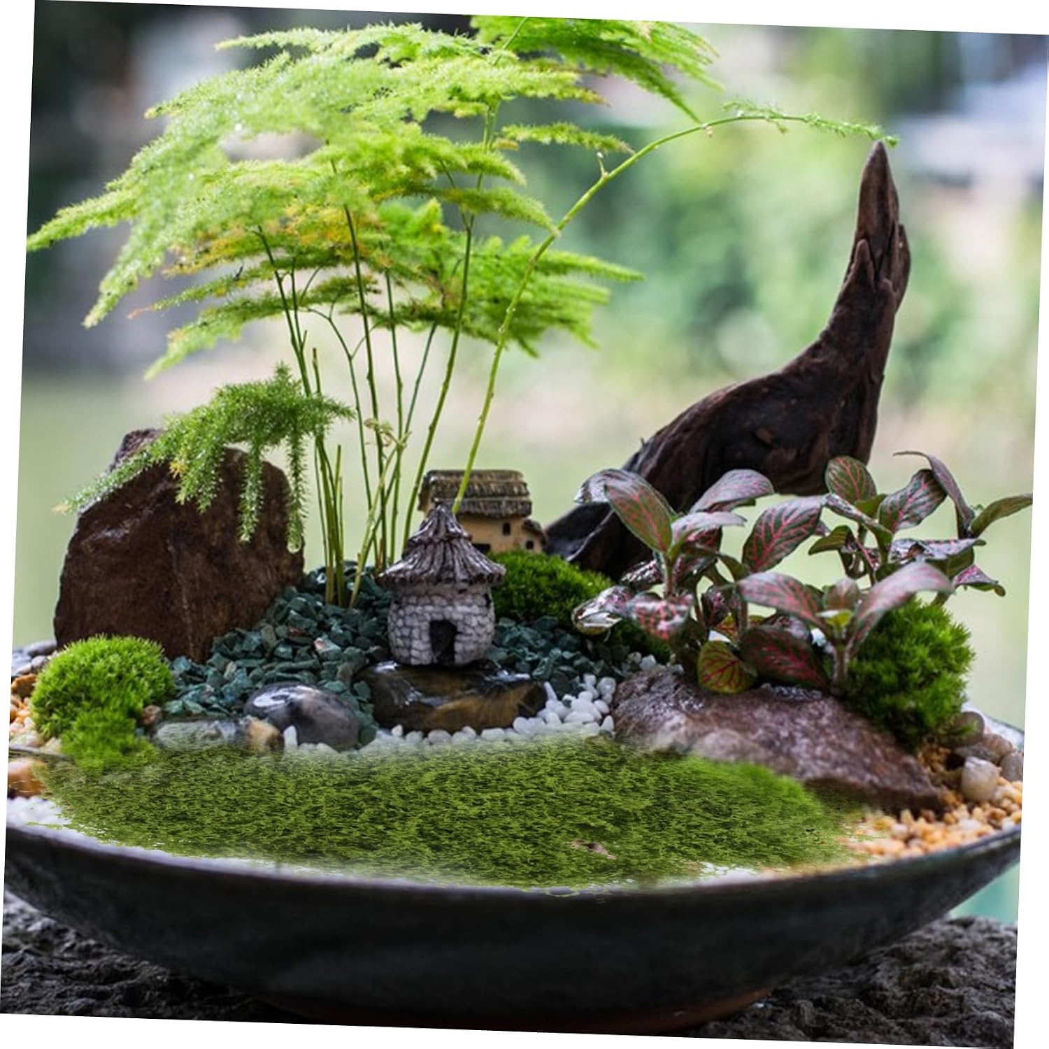 BESTonZON 1Bag Faux Moss for Bonsai Decoration Vivid Imitation Moss Ornament Lightweight Nylon Grass for Potted Plants Lawn and Landscape Enhancement Effortless Greenery Decor