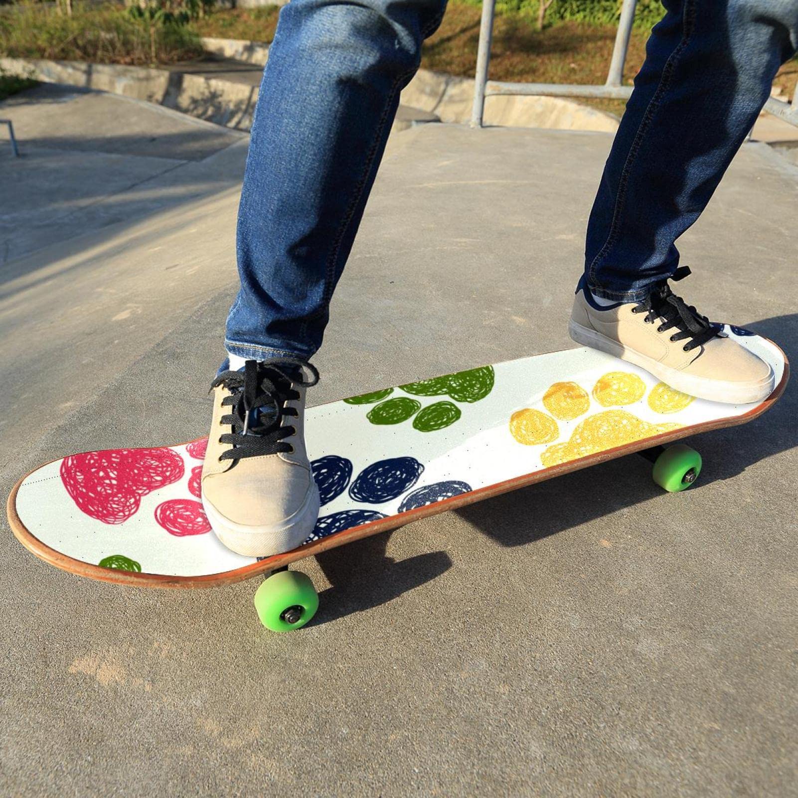 Doodle Paw Prints, Skateboard-Griptape, Schleifpapier, Longboard, Aufkleber, Scooter, Deck, Sandpapier, 2 Stück