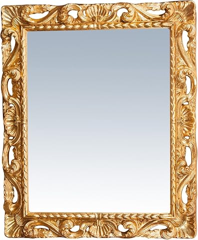 Biscottini - Specchio da Parete Camera da Letto - L94xPR6.5xH114 cm - Specchio con Cornice - Finitura Foglia Oro...