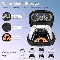 Vista 2 de TiMOVO Controller Keyboard Carrying Case for PS5PS5 EdgeXbox Controller, PS5 Travel Case with Accessory Storage Holder, Hard Shell Protective Bag