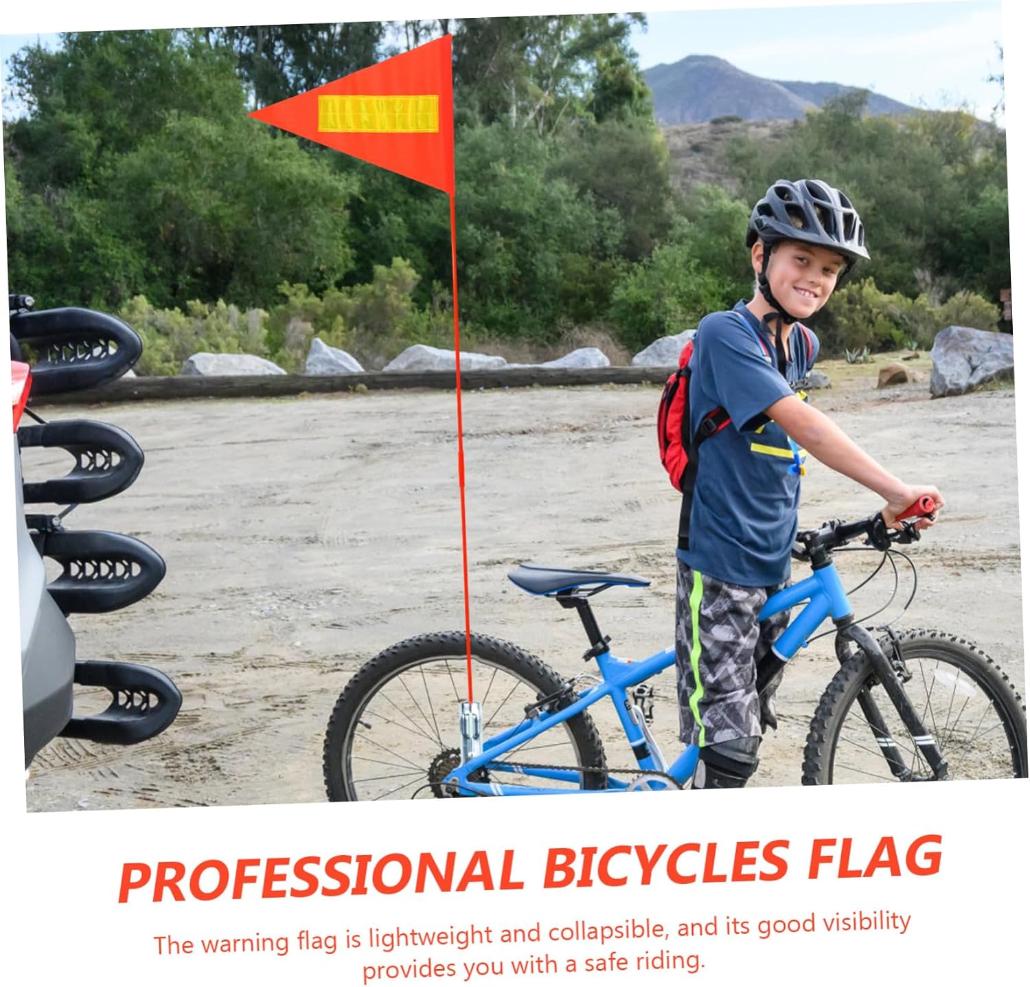 Mikikit 5Pcs Bicycles Reflective Safety Flags Portable Warning Flags for Riding Easy Installation Material for Bikes