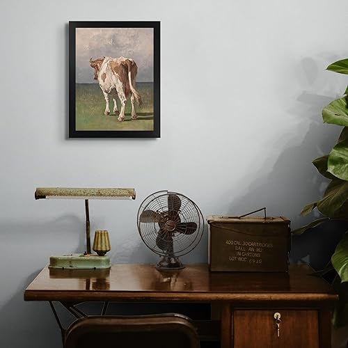 Miniatura 4 de Estudio de una vaca de la cabaña perdida por Rosa Bonheur Impresión en marco biselado negro  Reproducción de pintura de obras de arte fino  Regalo