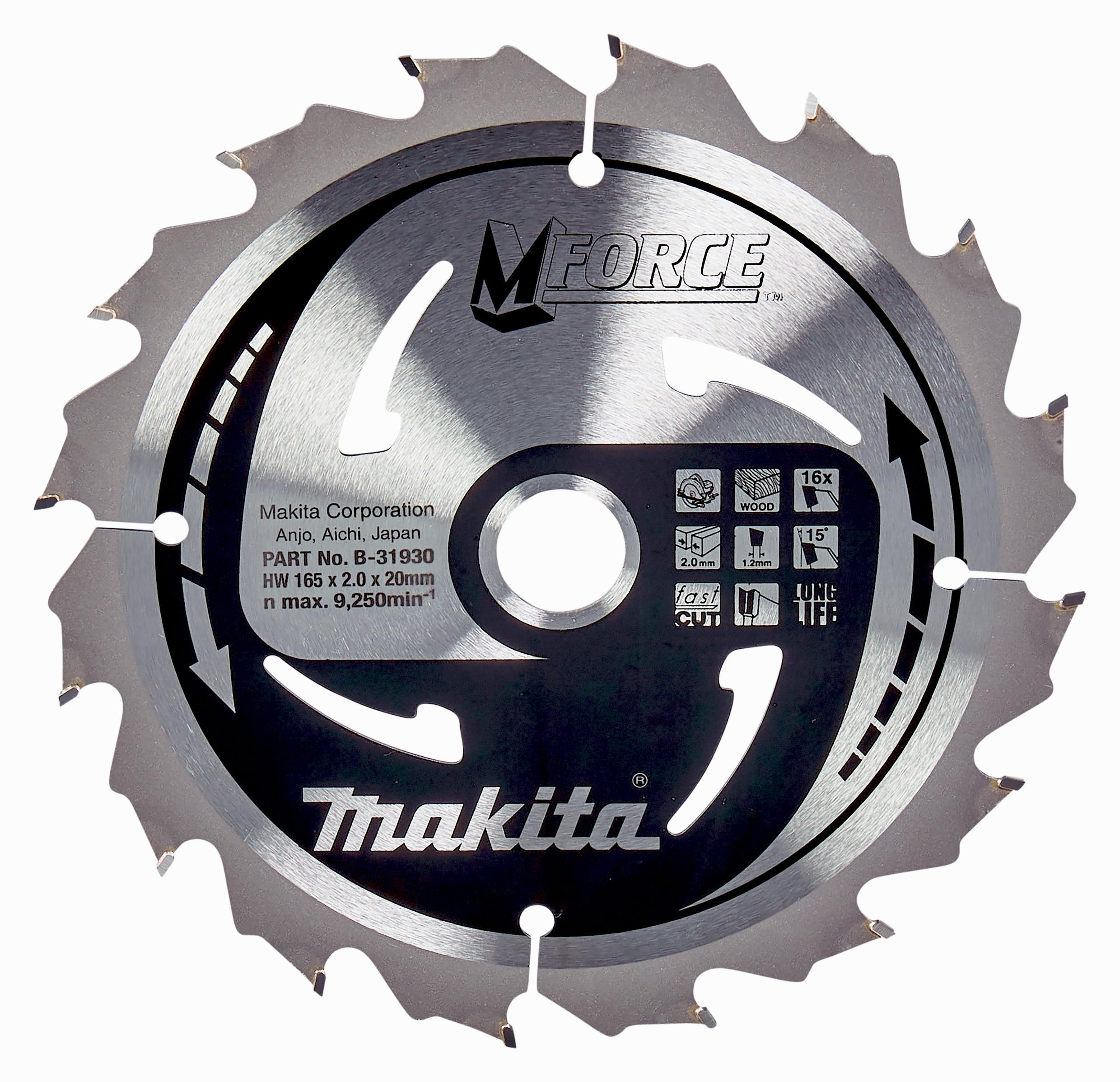 Makita Silver B-31930 Mforce Saw Blade 165X20x16t