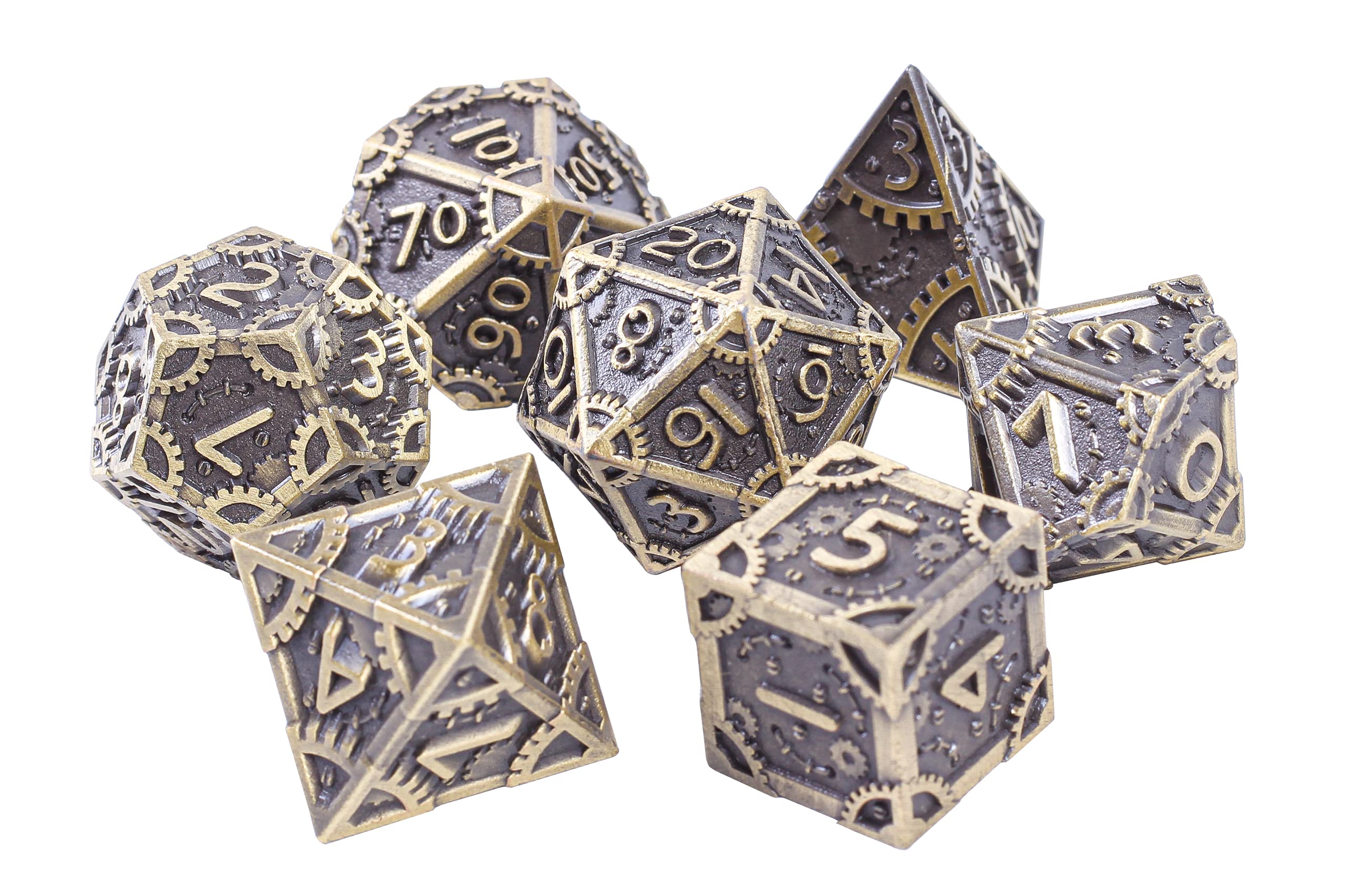 Buy Bronze Steampunk Gear Metal DND Dice Set for Dungeons and Dragons