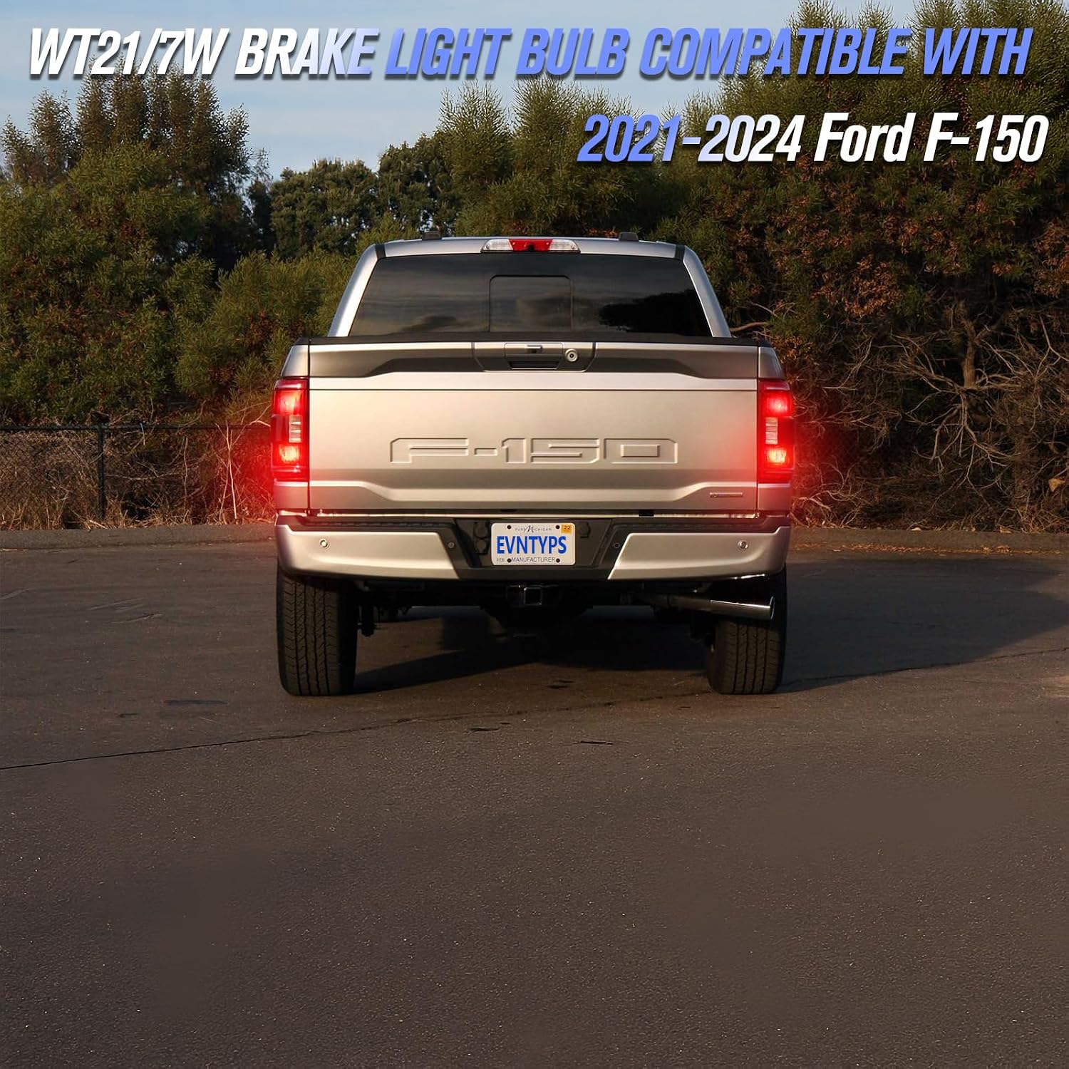 12V OEM Halogen WT21/7W WT21W/7W Bulb Fit for 2021 2022 2023 2024 2025 Ford F150 XL XLT Brake Light Taillights, Long Life Rear Turn Signal Side Marker Light Bulb Fit for Bronco Maverick, 2pcs