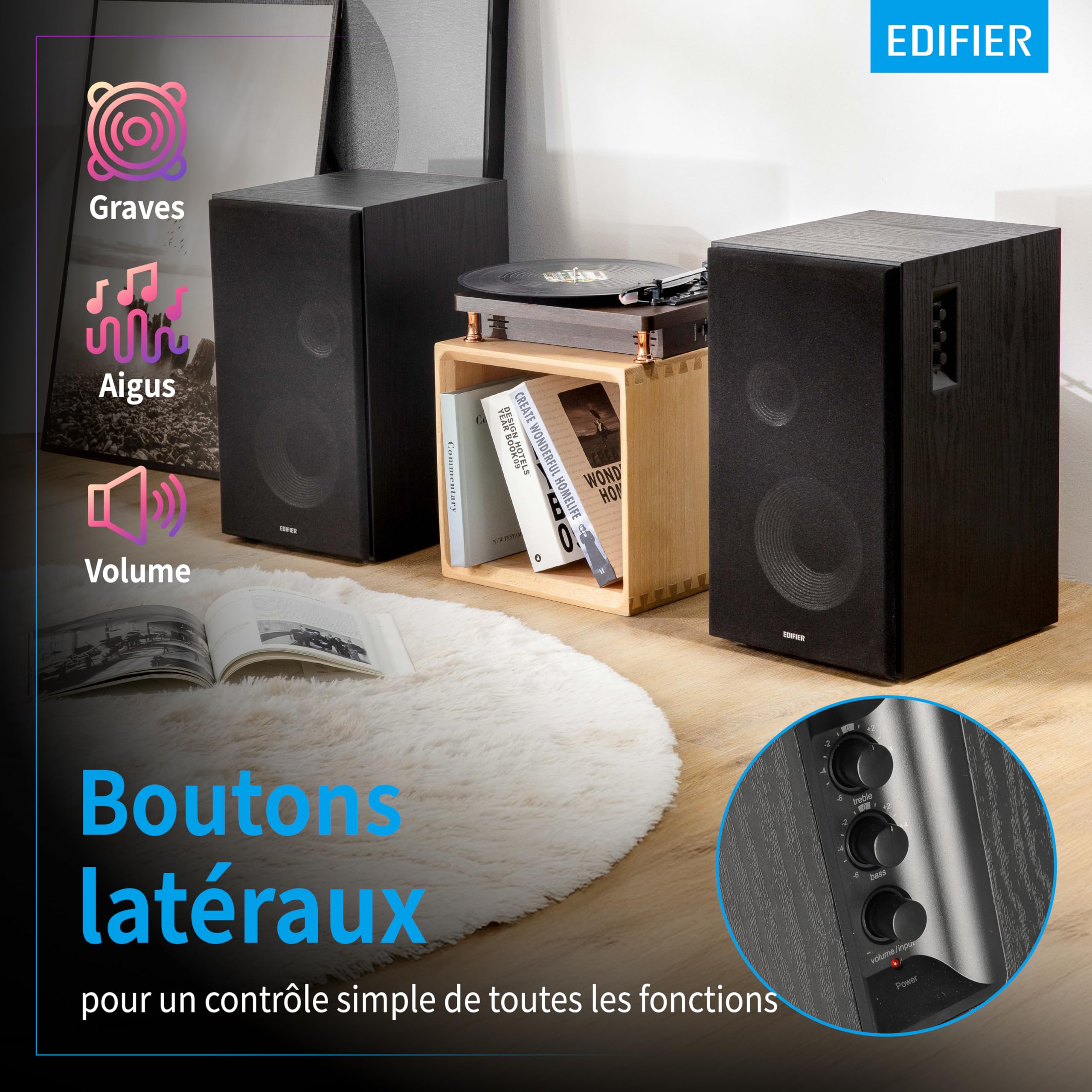 Edifier Studio R2850DB Système d'enceintes Bluetooth (150 Watt) avec télécommande Infrarouge et entrées numériques, Noir