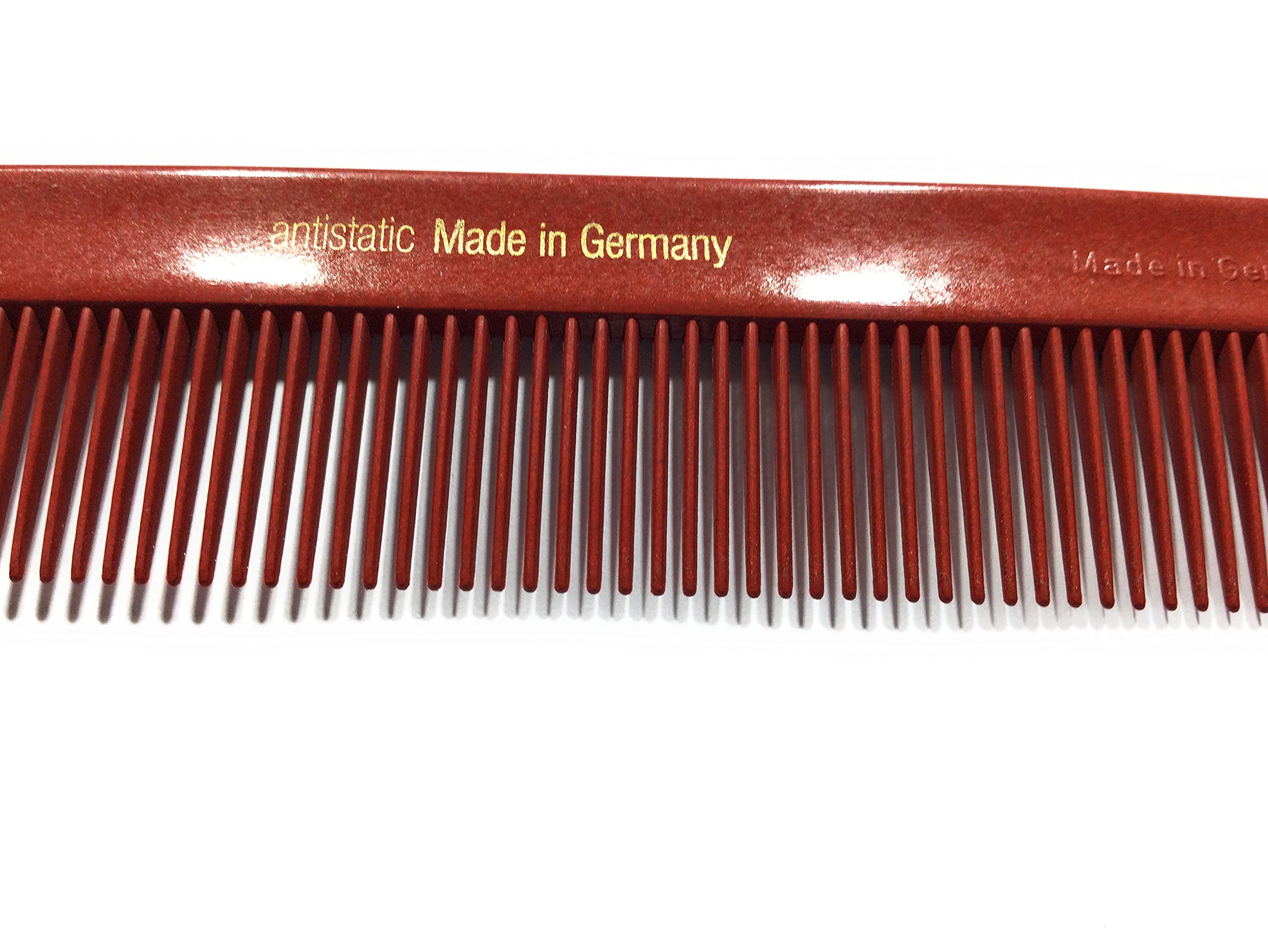 Hercules Sägemann Carbonkamm HS C17 – Profi Stielkamm, Antistatisch, 8,25 Zoll, Rot, Made In Germany
