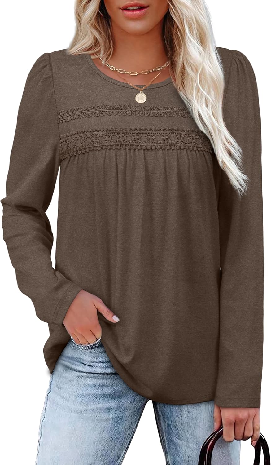 OFEEFAN Boho Tops for Women Long Sleeve Shirts Plus Size Early Fall Fashion Womens Blouses Dressy Casual Outfits M-4Xl - Image 4