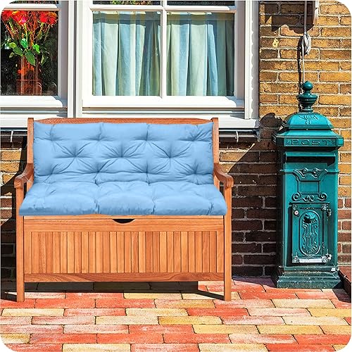 Miniatura 4 de Cojines de repuesto para columpio, cojín impermeable para columpio de porche, cojín de asiento de repuesto de 2 a 3 asientos con respaldo y lazos