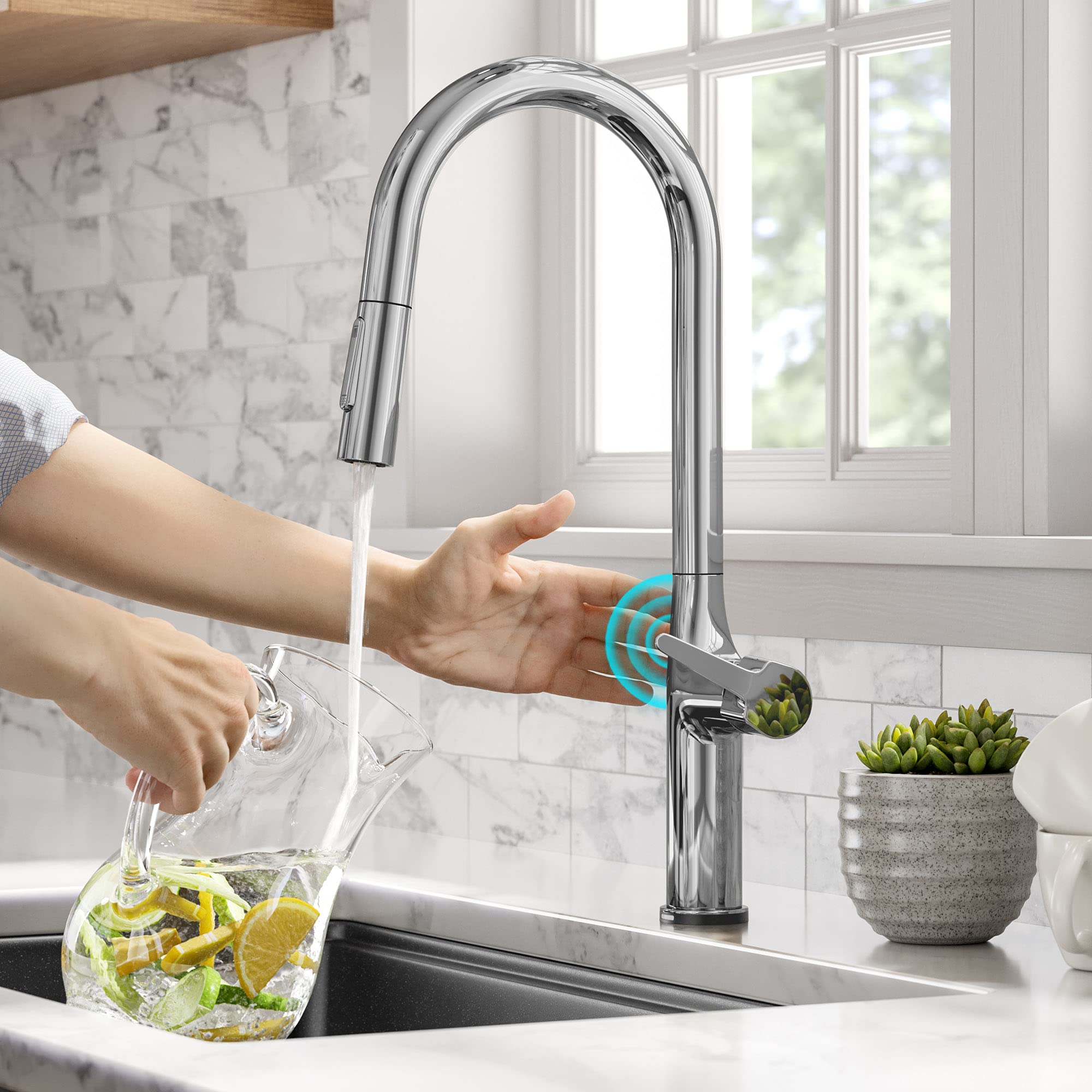Kraus KPF-2820SFACB Oletto Single Handle Pull-Down Kitchen Faucet, 17 Inch, Antique Champagne Bronze — view 43
