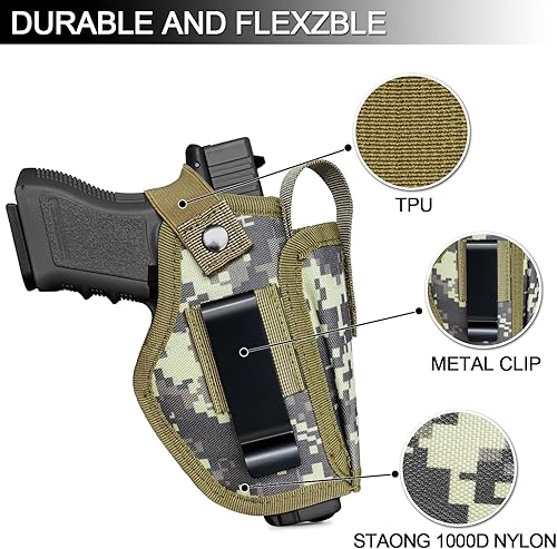 Miniatura 3 de LGTFY Fundas universales ocultas para pistolas, mano derecha e izquierda con bolsa Mag para hombres y mujeres, IWBOWB 380 0.354 in fundas para