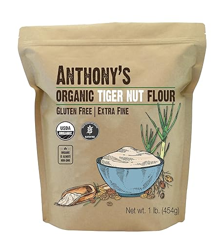Anthonys Organic Tiger Nut Harina 1 libra sin gluten sin transgénicos amigable con paleo Anthonys Organic Tiger Nut Harina 1 libra sin gluten sin transgénicos amigable con paleo