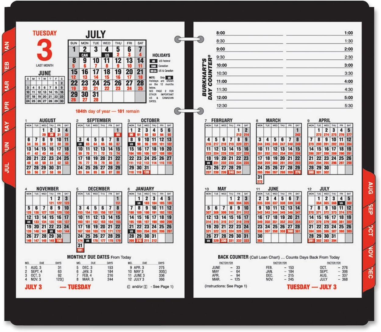 AT-A-GLANCE E71250 Burkhart's Day Counter Desk Calendar Refill, 4 1/2 x 7 3/8, White, 2016