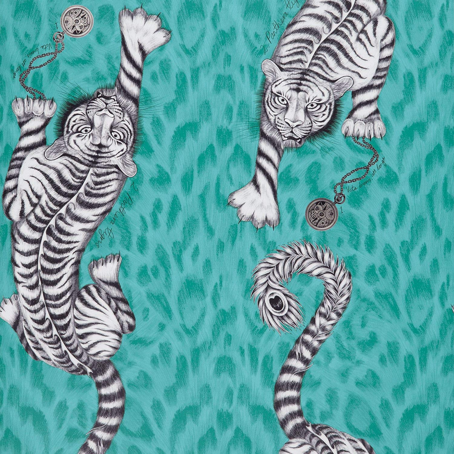 (Teal) Emma J Shipley Animalia Tigris Wallpaper 5060040180051
