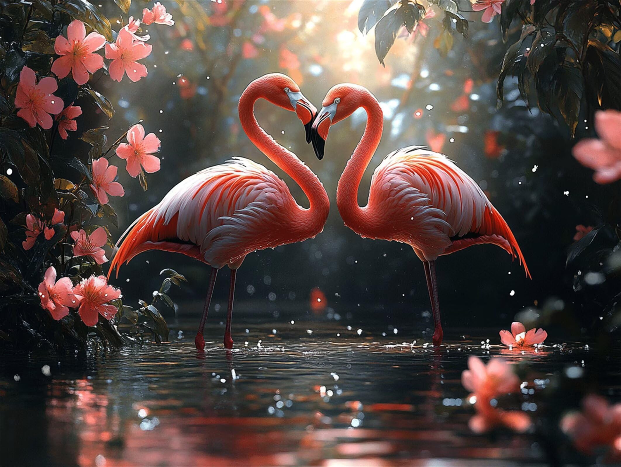 Puzzle dla dorosłych 2000, kwiat wiśni flaminga, 99 x 70 cm, n-312