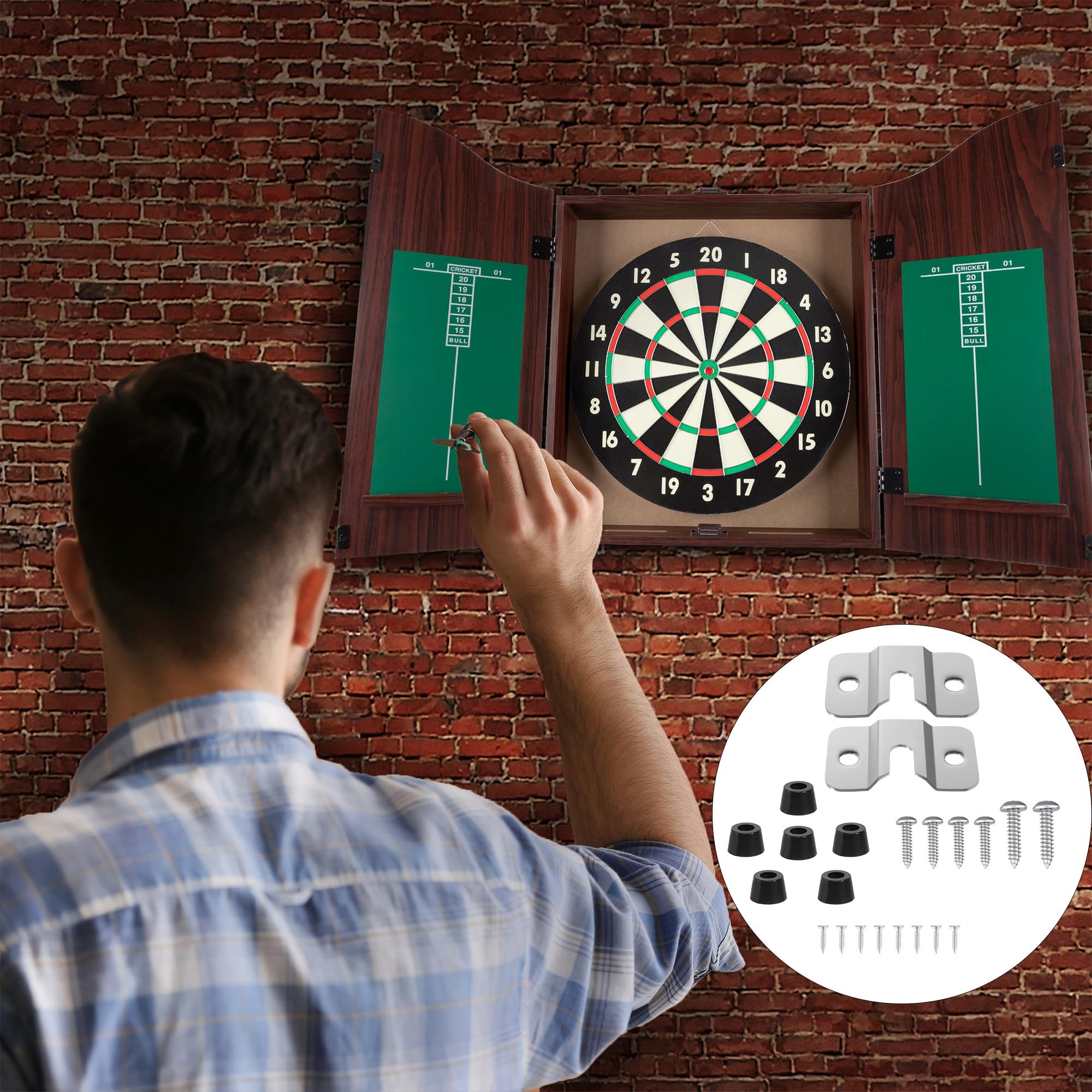 CyeeLife Juego de 2 soportes de pared para tablero de dardos de acero