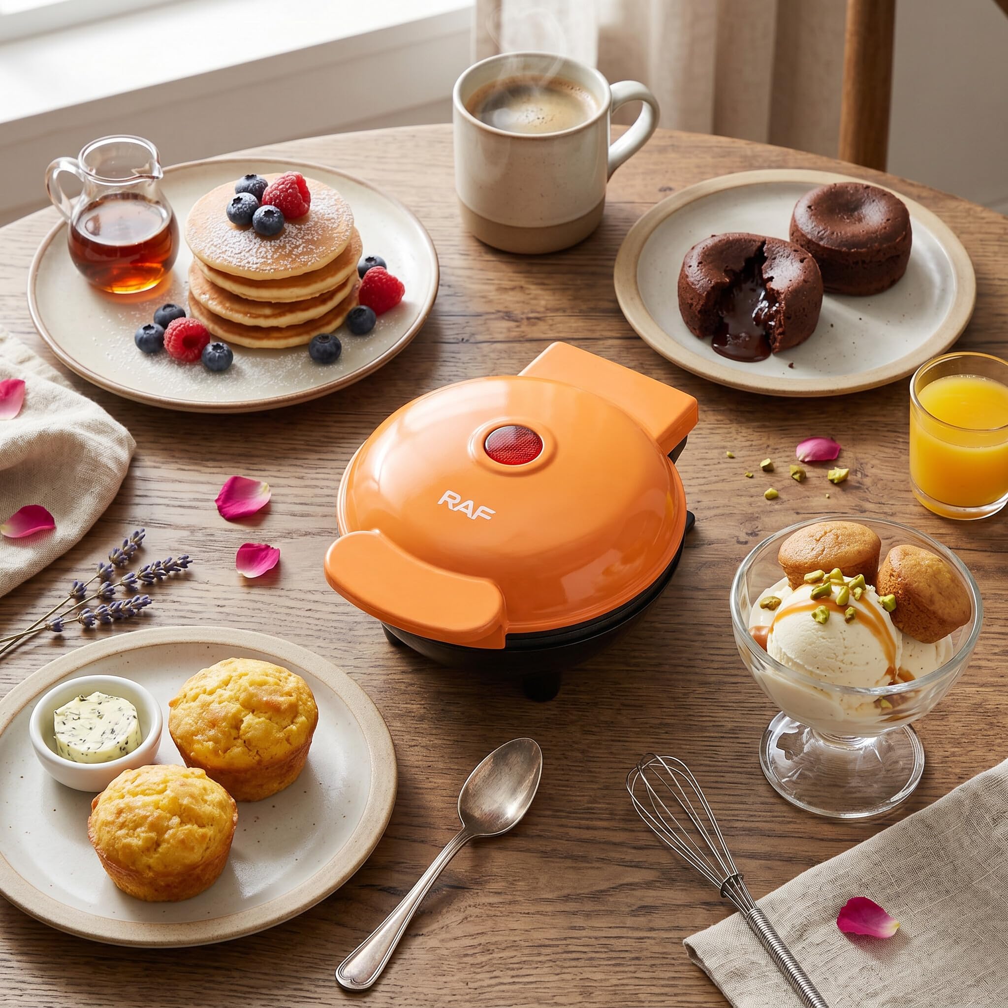 Alomejor Cake Maker 350 W Doppelseitige Heizung Antihaft-Mini-Kuchenmaschine – Kompaktes Design für Kleine Wohnungen