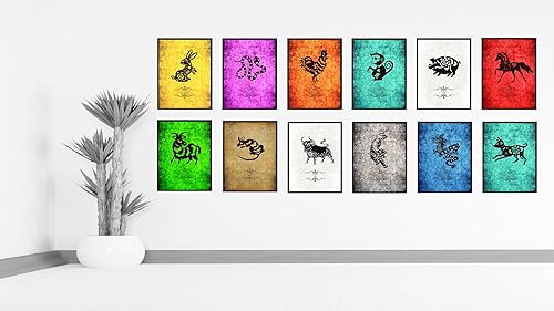 Miniatura 3 de Zodiac Horse Horoscope Framed Canvas Print Home Decor Wall Art Gift Ideas, 7" x 9"