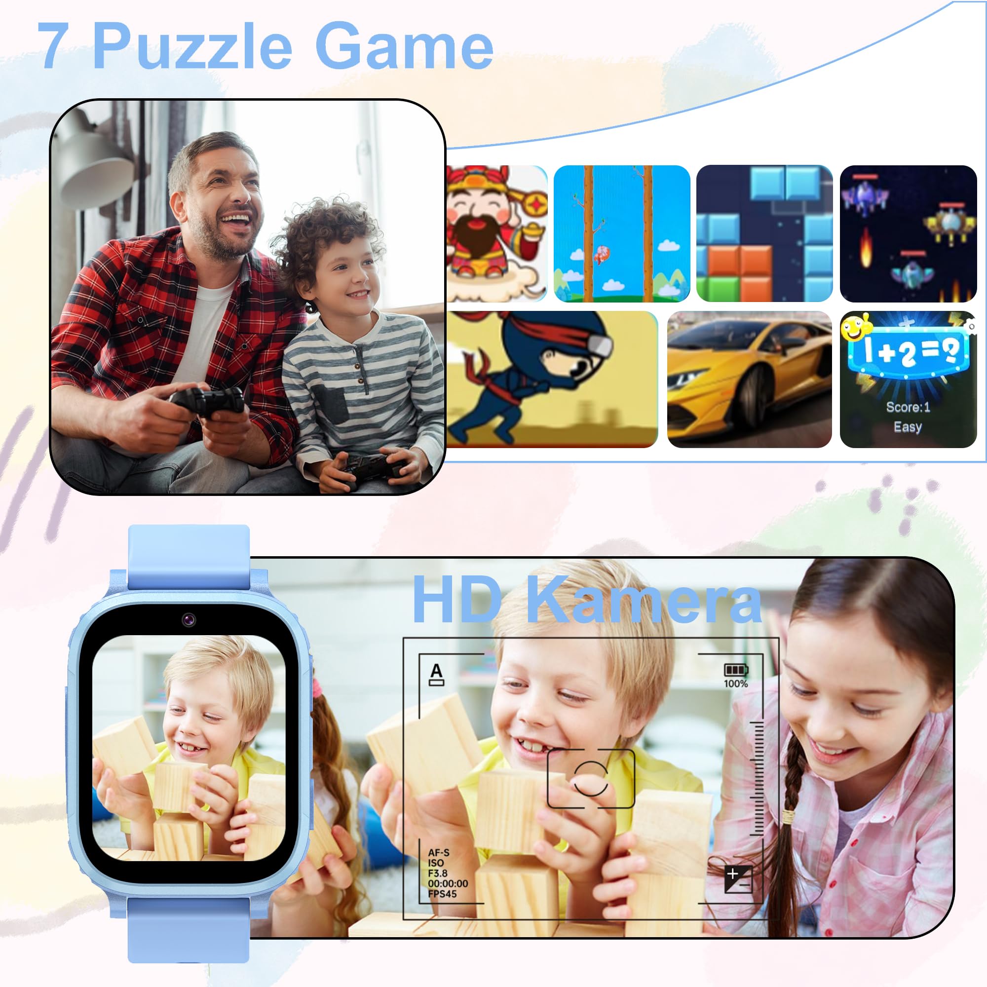 Smartwatch Bambini GPS, Orologio Smartwatch Bambini GPS Telefono