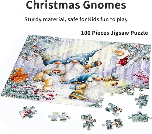 Miniatura 2 de Rompecabezas de 100 piezas para niños de 4 a 8 años, 3 a 5, 8 a 10 años, gnomos de Navidad, rompecabezas para niños y adultos, rompecabezas de