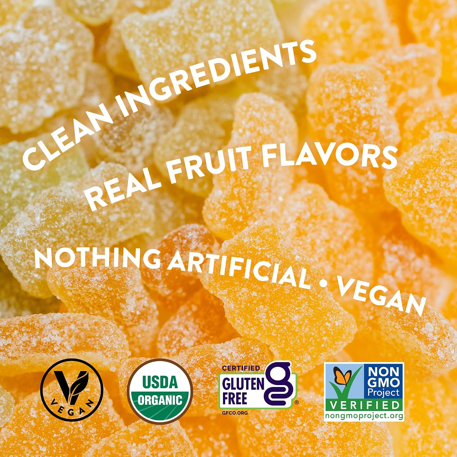 Candy People VegoBears Venice Beach Vegan Gummy Bears Organic Gummy Bears, Non-GMO, Lemon, Apple, & Pineapple Sour Gummies 4 Ounce (3 Pack)