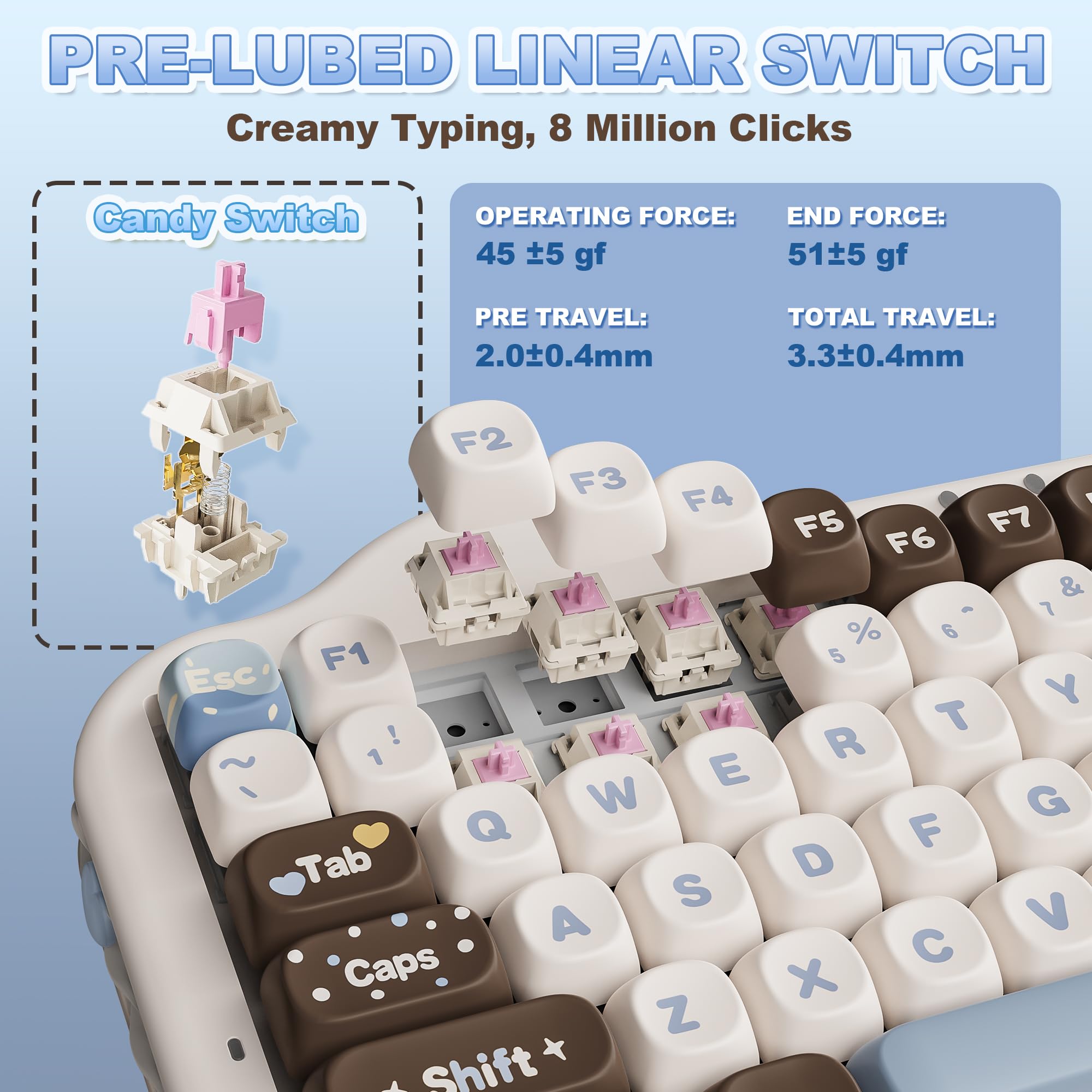 Amazon.com: YUNZII C75 Wireless Mechanical Keyboard,75% Layout