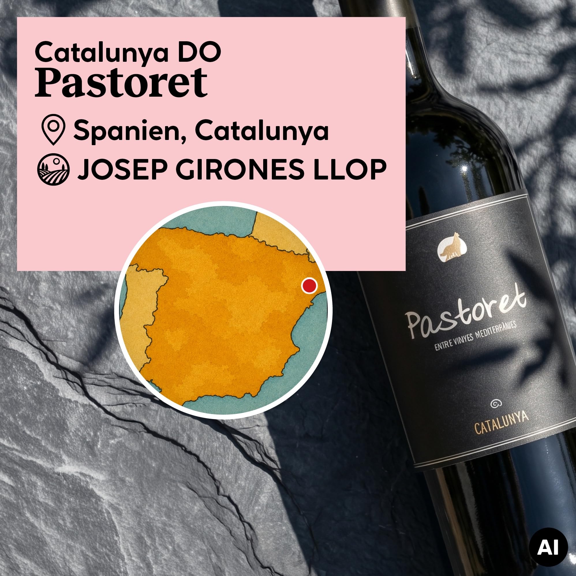 DELINAT Pastoret 2022 – Spanischer Bio-Rotwein halbtrocken aus Katalonien | Veganer Premium Cuvée aus Merlot & Garnacha, im Barrique ausgebauter Premium Wein, säurearm 6 x 0,75l