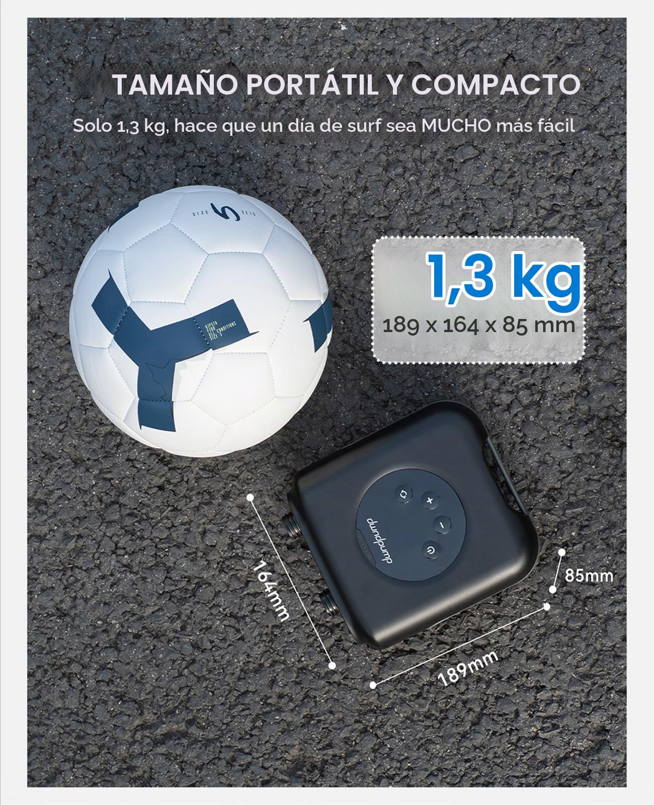 dwndpump Bomba Sup, Inflador Tabla Padel Electrico Recargable, Portátil Inflador Padel Surf Bateria, 4000 mAh y Conector de Coche de 12V, Inflado y Desinflado de Doble Etapa