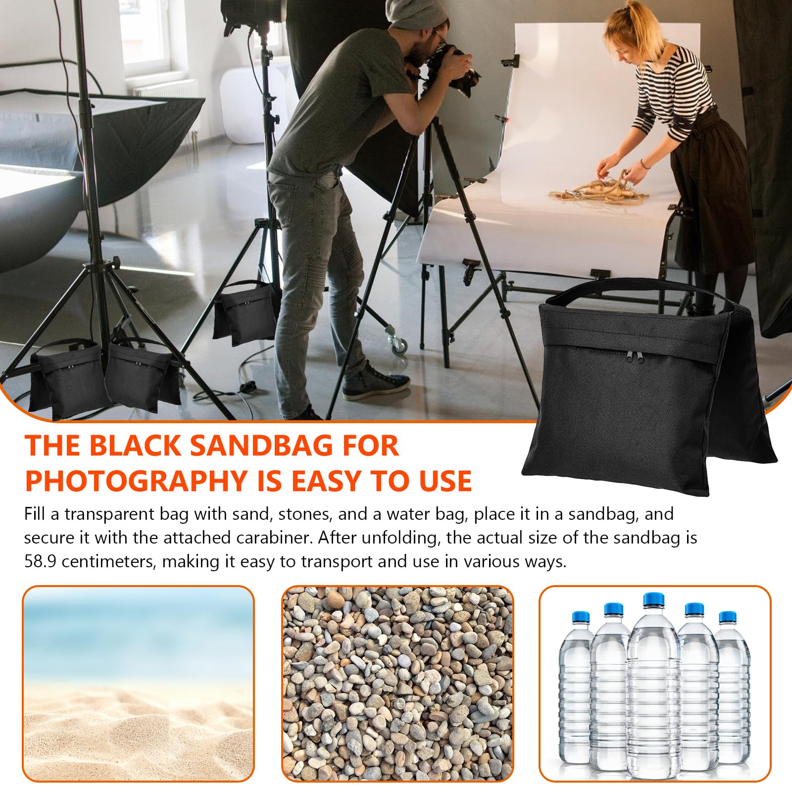 Sacchi Sabbia Neewer Confezione Da 4 Sacchi Di Sabbia Per Fotografia Heavy Duty Saddlebag Design 4 Tasche 1225970