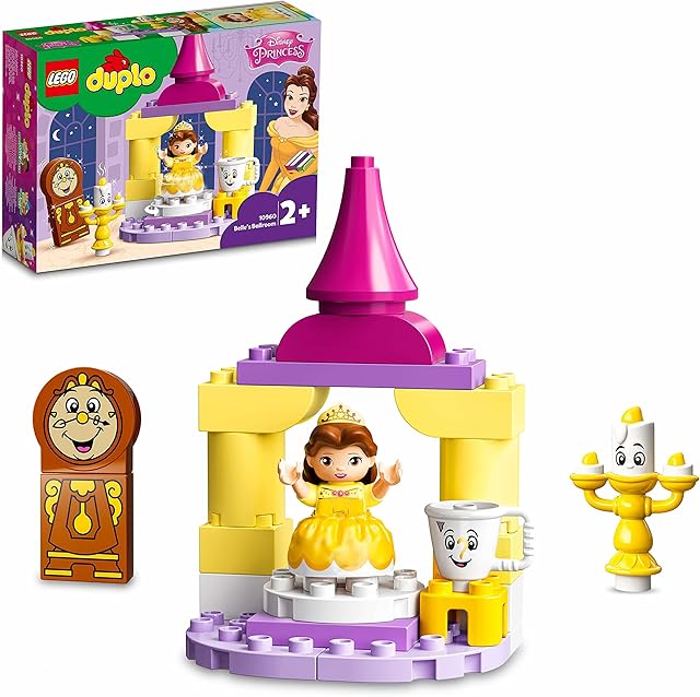 LEGO 10960 DUPLO Disney Princess Belle's Ballroom Castle, Beauty and The Beast Set, Toy for Toddlers, Girls and Boys 2 Plus Years Old