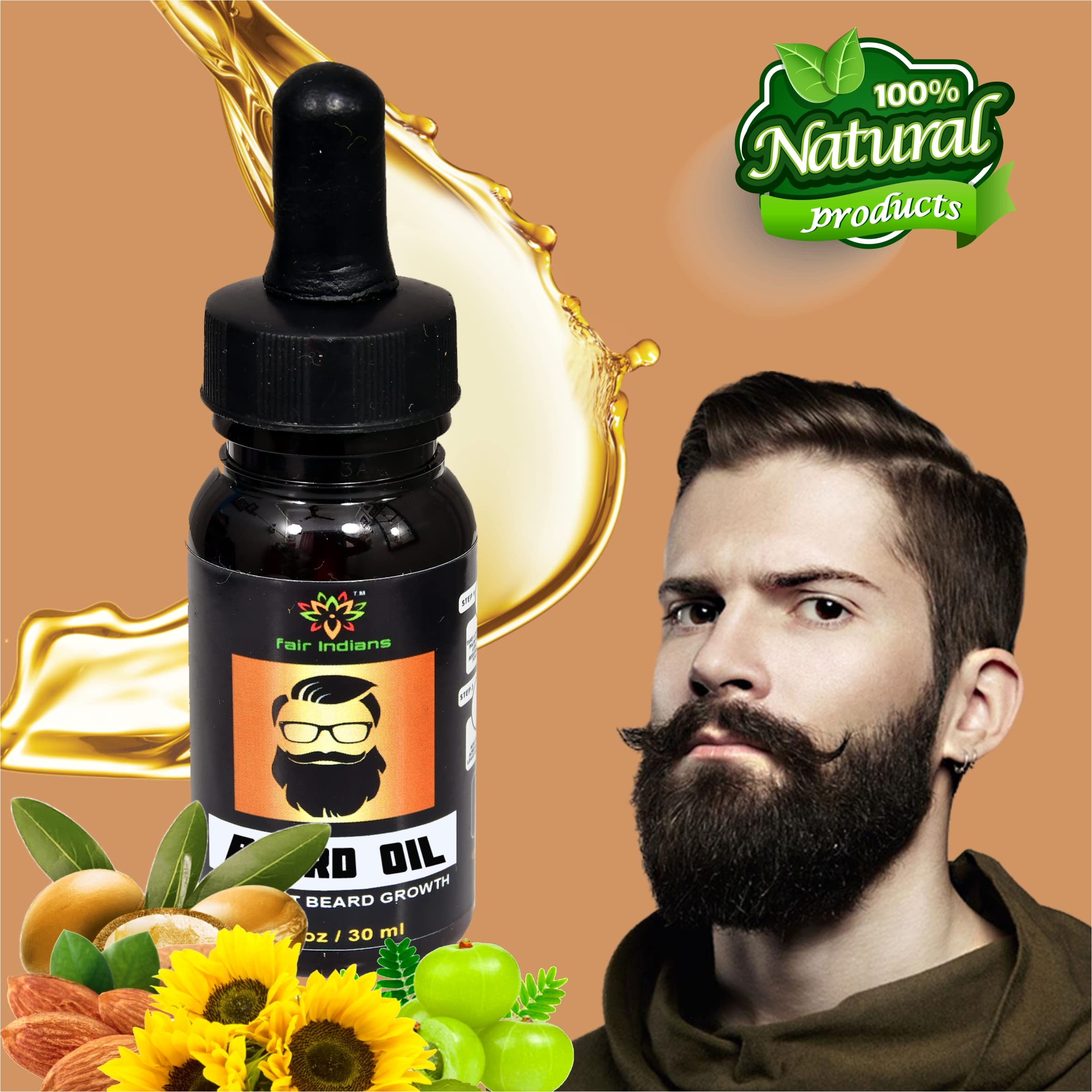 Fair Indian for every Indian The Advanced Pure & Natural Beard Oil (BO2), (90ml) 1