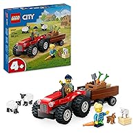 LEGO City Trattore Agricolo Rosso con Rimorchio e Pecore - Giocattoli della Fattoria