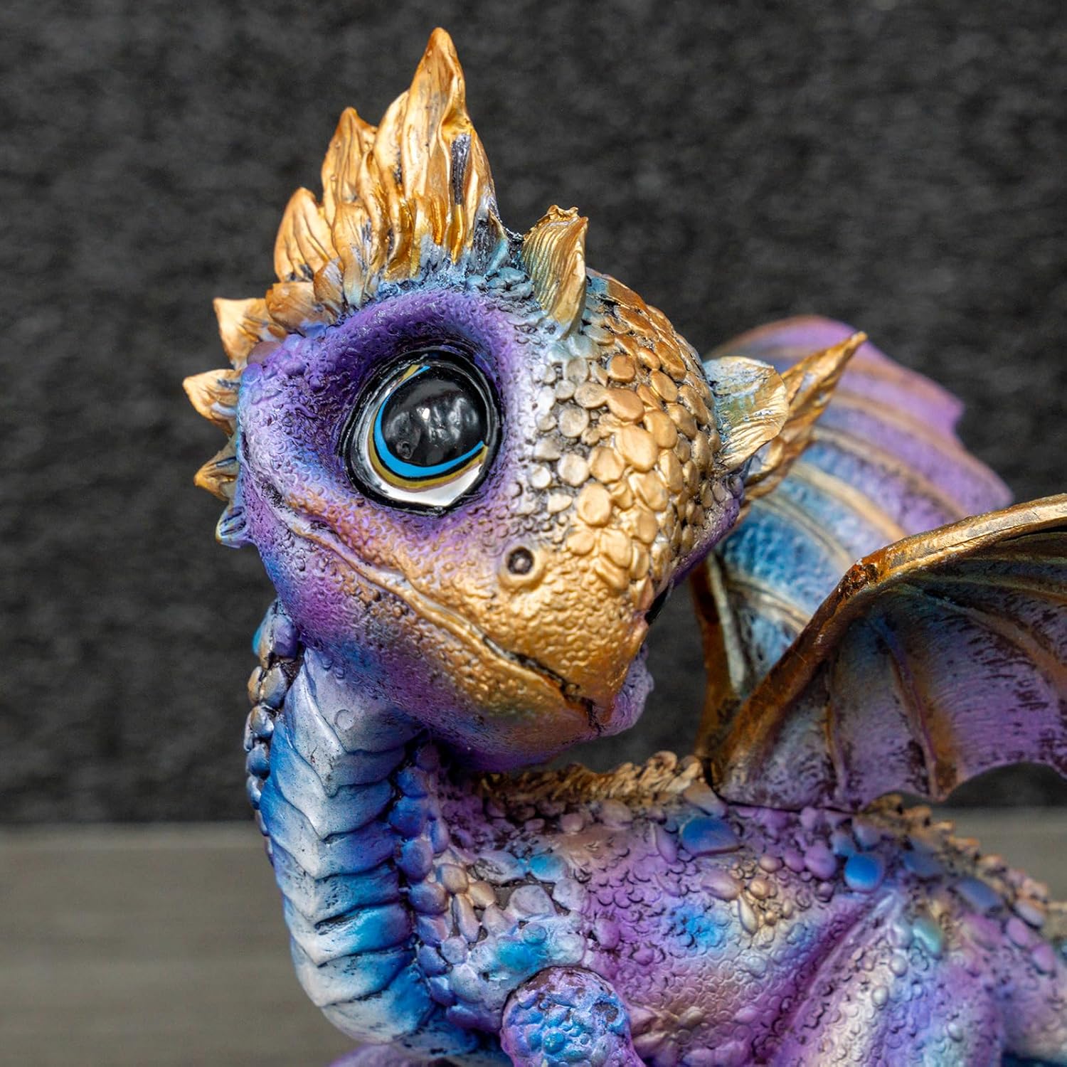 Fantasy Dragon Fairy Figurine Set, Resin Dinosaur Figurine - Cute Mini Dino Statue, Desk Decor for Kids Room, Office, Shelf Display
