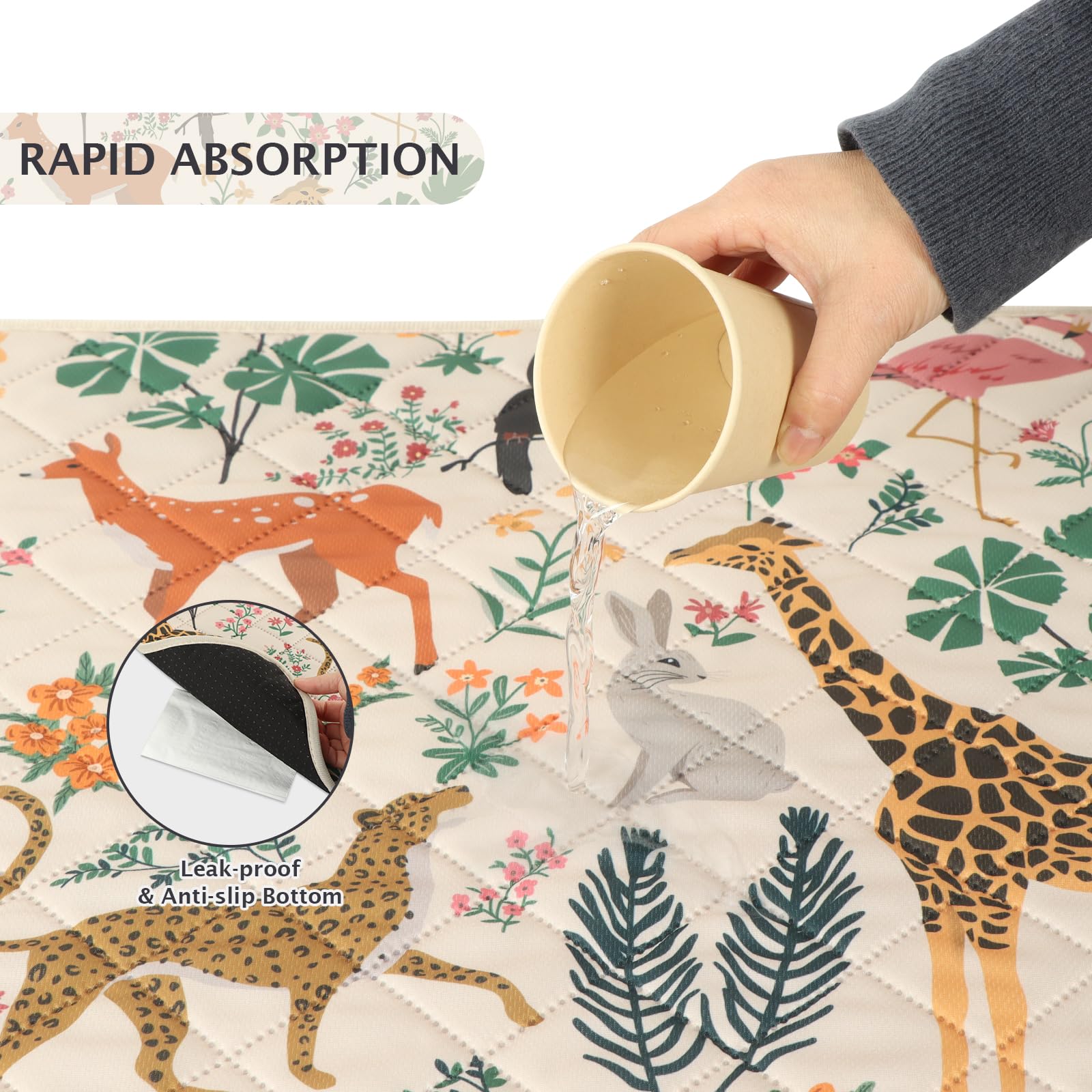 IEUUMLER 2 Pezzi Tappetini Lavabili igienici per Cani, Asciugatura Rapida Tappetino per Addestramento del Cane Riutilizzabile per Gatti, Cani, Conigli, Porcellini d'India EU013