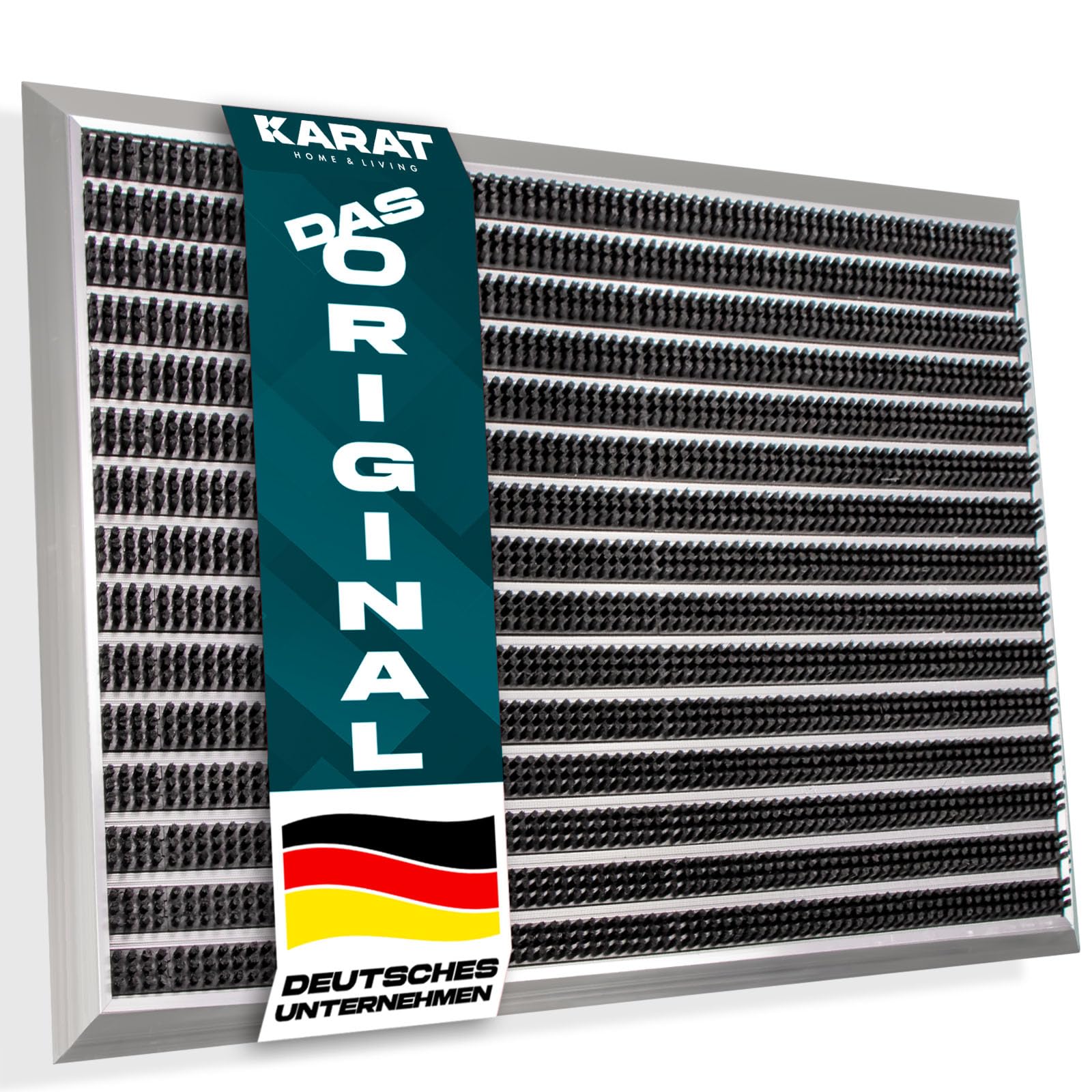 KARAT Fußmatte „Spectral“ mit Aluminiumrahmen für innen & außen - rostfrei & wetterfest - Haustür Fußabtreter - Türmatte Eingangsmatte