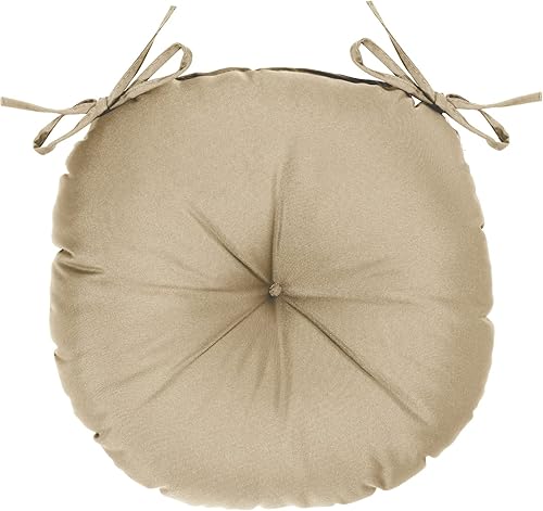 Miniatura 3 de GUEGLSA Cojines redondos copetudos para exteriores de 15 pulgadas, cojines impermeables para sillas bistró de 15 x 15 x 3 pulgadas, almohadillas de