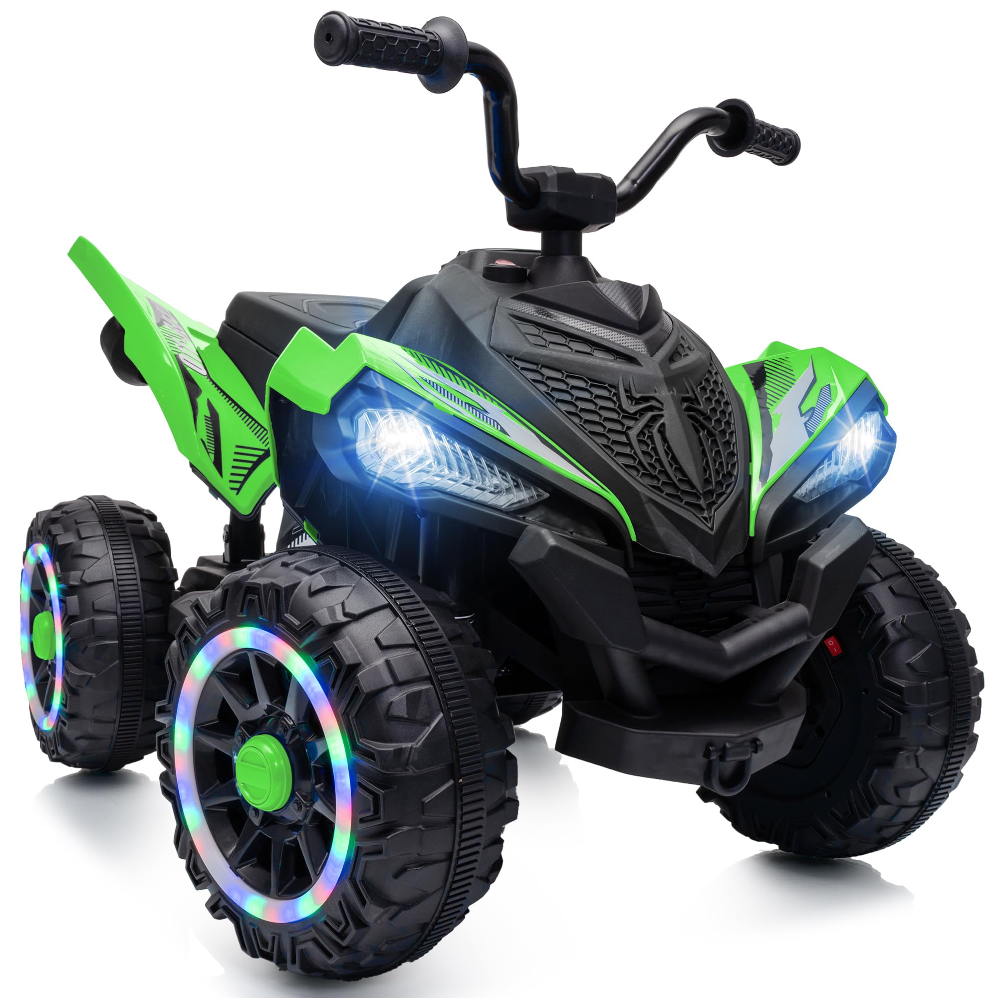 Hikiddo Spider 12V Kid ATV, Electric ATV 4 Wheeler for Kid 3-6 w/LED Wheels