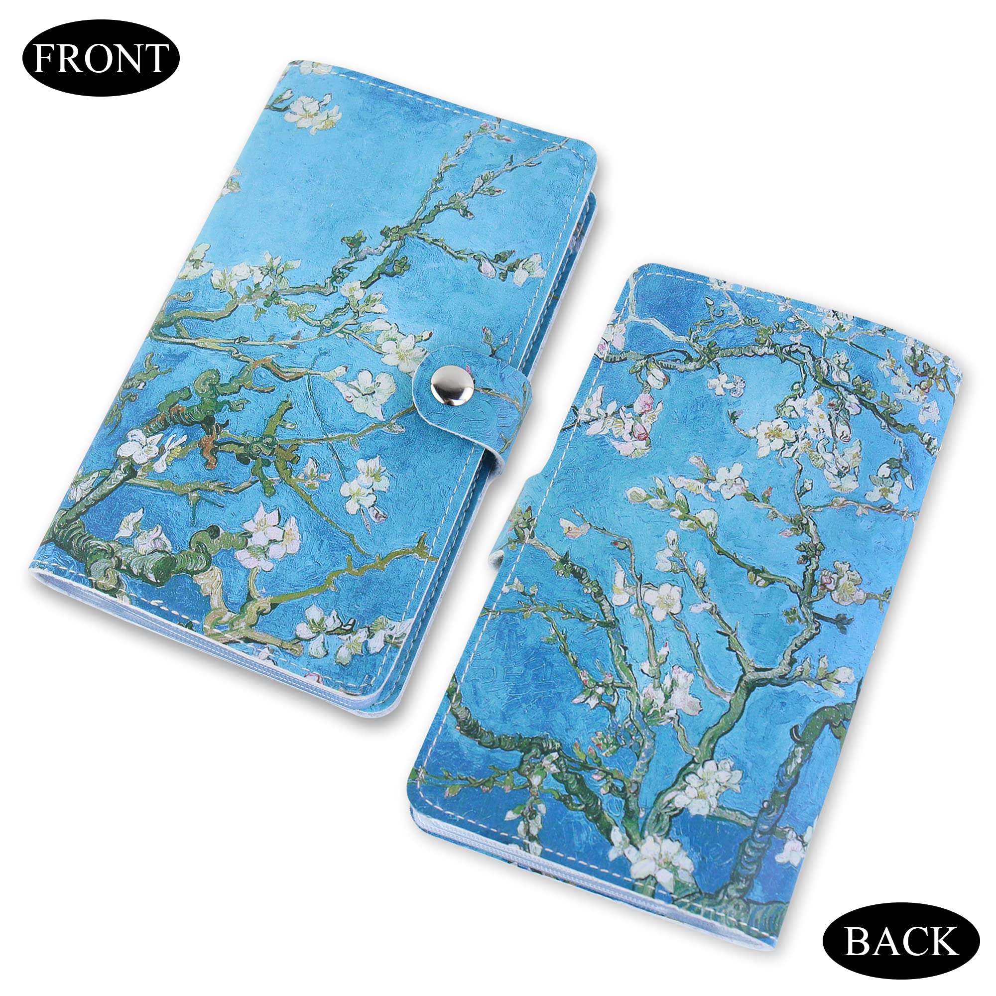 Czzmy Business Card Organizer,Business Card Holder Book Case PU Leather Organization Binder Name ID Card Holder for Men & Women - Image 2