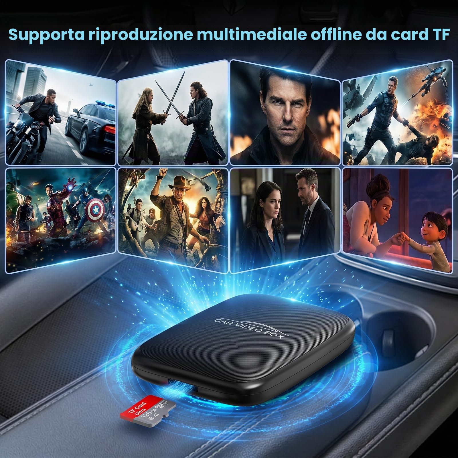 CarPlay AI Box 2026 Upgrade – Adattatore wireless Apple CarPlay & Android Auto, Magic Video Box con Netflix, Y schede TF, Plug-and-Play Car play Adapter per iOS 10+ / Android 11+
