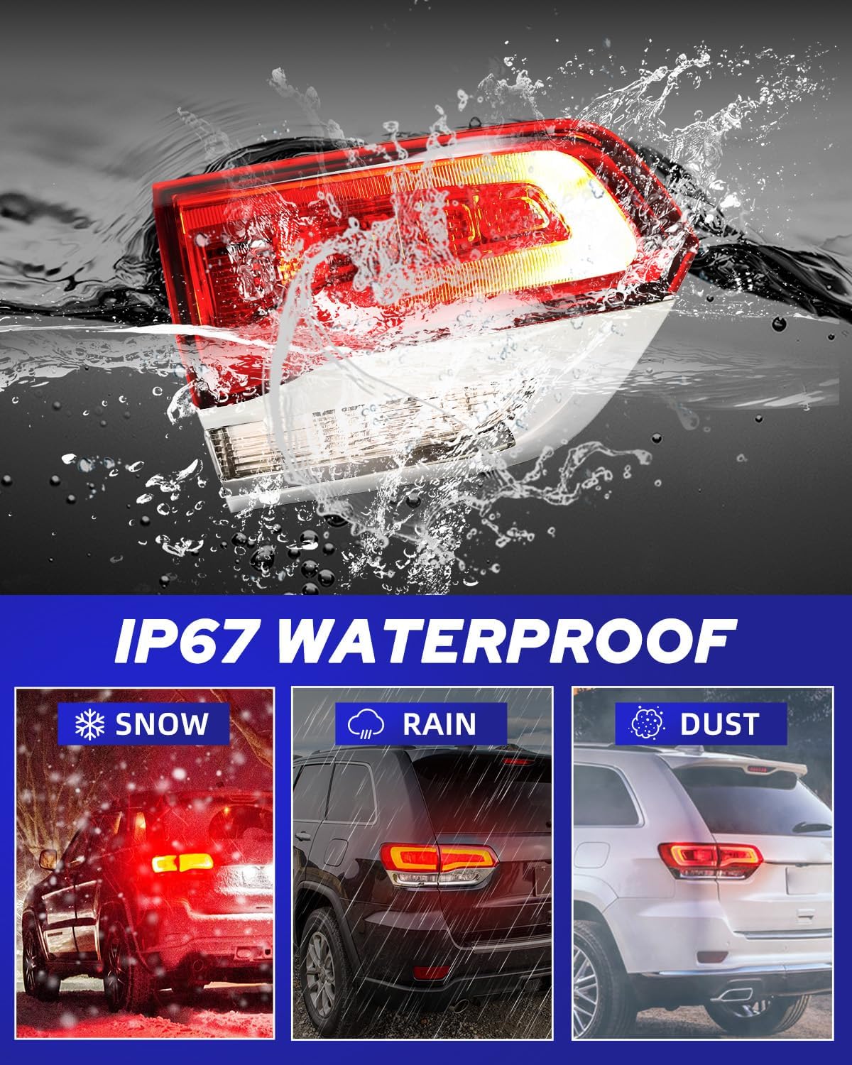 AUTOONE - For 2014-2019 Jeep Grand Cherokee Tail Light Assembly Inner Taillights Compatible with Jeep Grand Cherokee Laredo/Limited/Overland/Summit, Driver Side(LH)