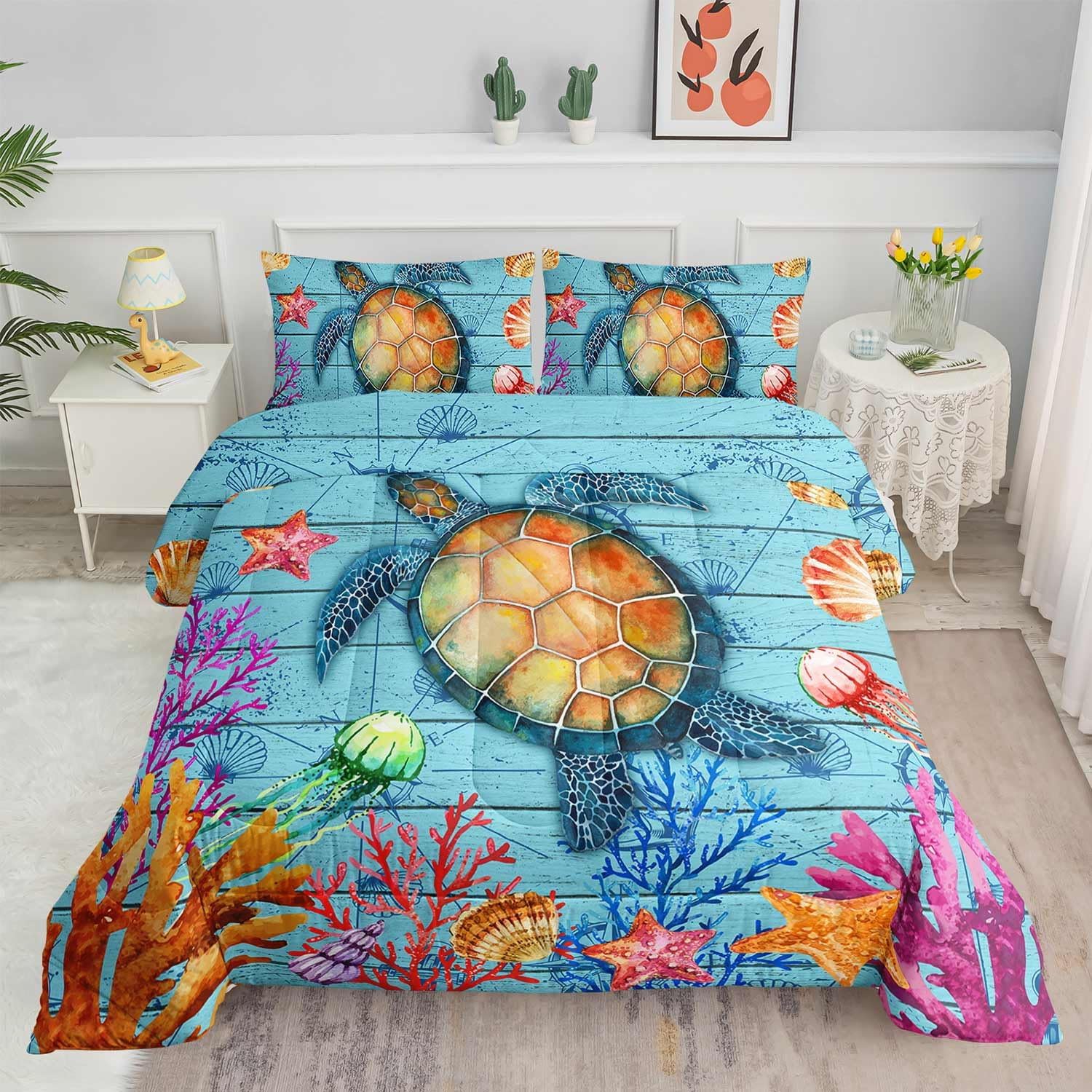 Comforter Set 3pcs (1 Comforter + 2 Pillowcases) for Boys Girls Strawberry Printed Bedding Comforter Set,Duvet for All Seasons(Strawberry Queen)