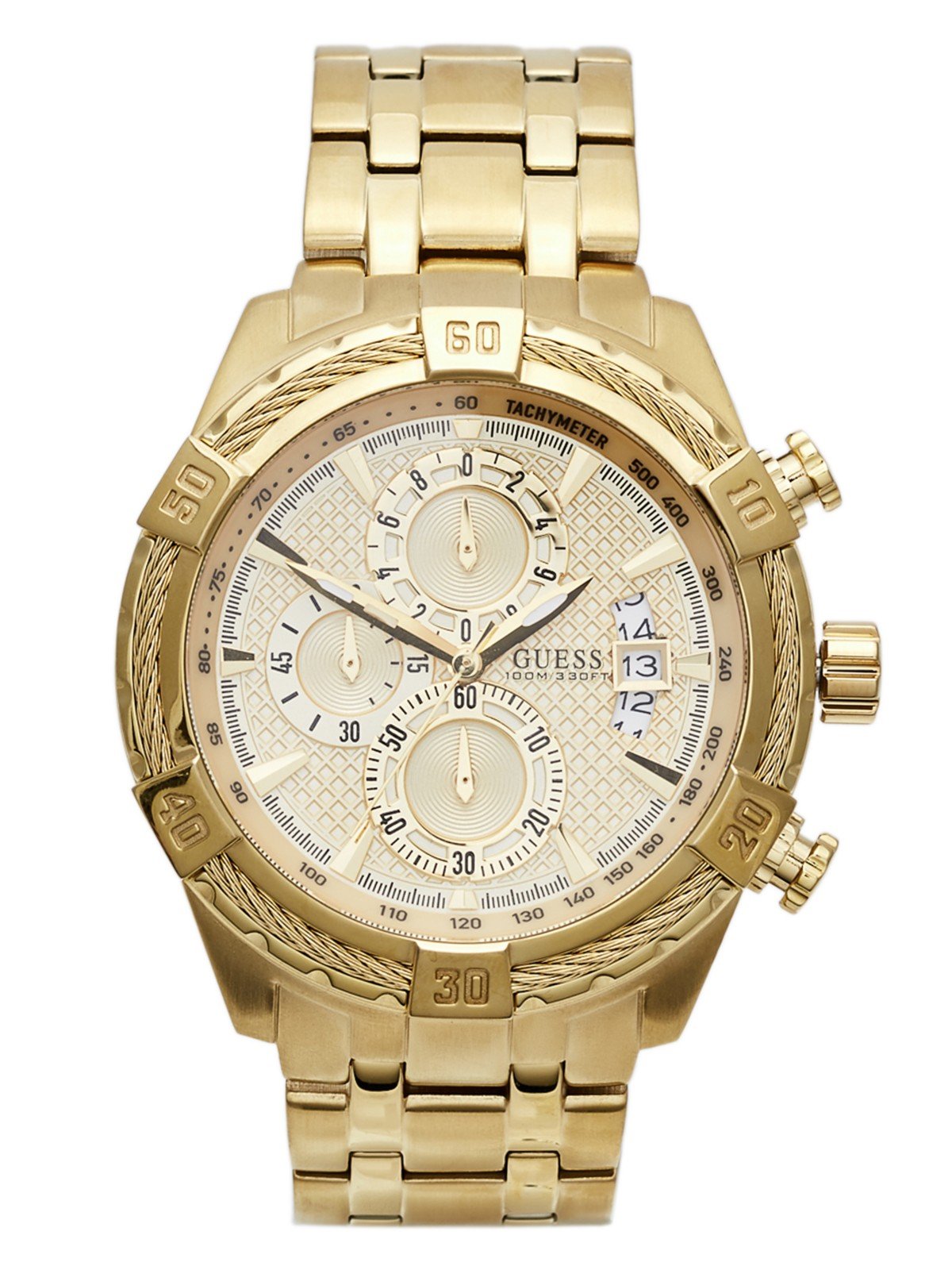 GUESS Men Silver Round Stainless Steel Dial Analog Watch-U0522G5M