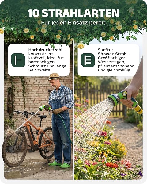 halmland® Profi Gartenbrause | vielseitige Gartenspritze, Gartenschlauch Spritze, Wasserspritze | mit präziser Daumensteuerung | ideal für einfache Gartenbewässerung | metallverstärkt - 4