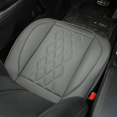 Miniatura 10 de JOJOBAY Paquete de 2 fundas de cuero para asiento de automóvil, fundas de asiento inferior para automóviles, protector de asiento delantero, apto