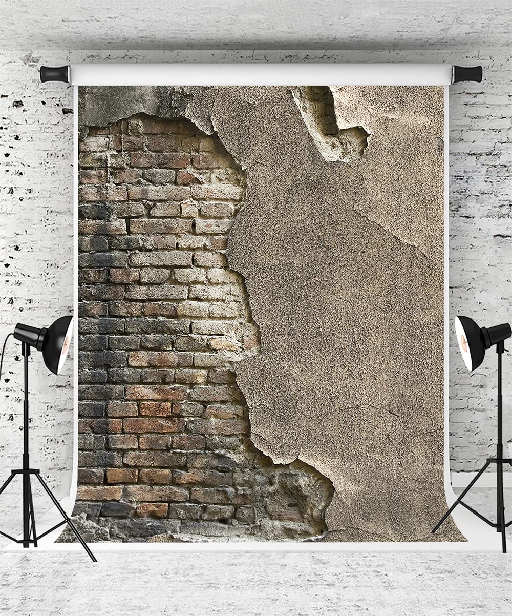 Kate 5x7ft Vintage Brick Wall Photography Backdrop Destroyed Brick Wall Photo Background Photo Shoot Portrait Studio Props