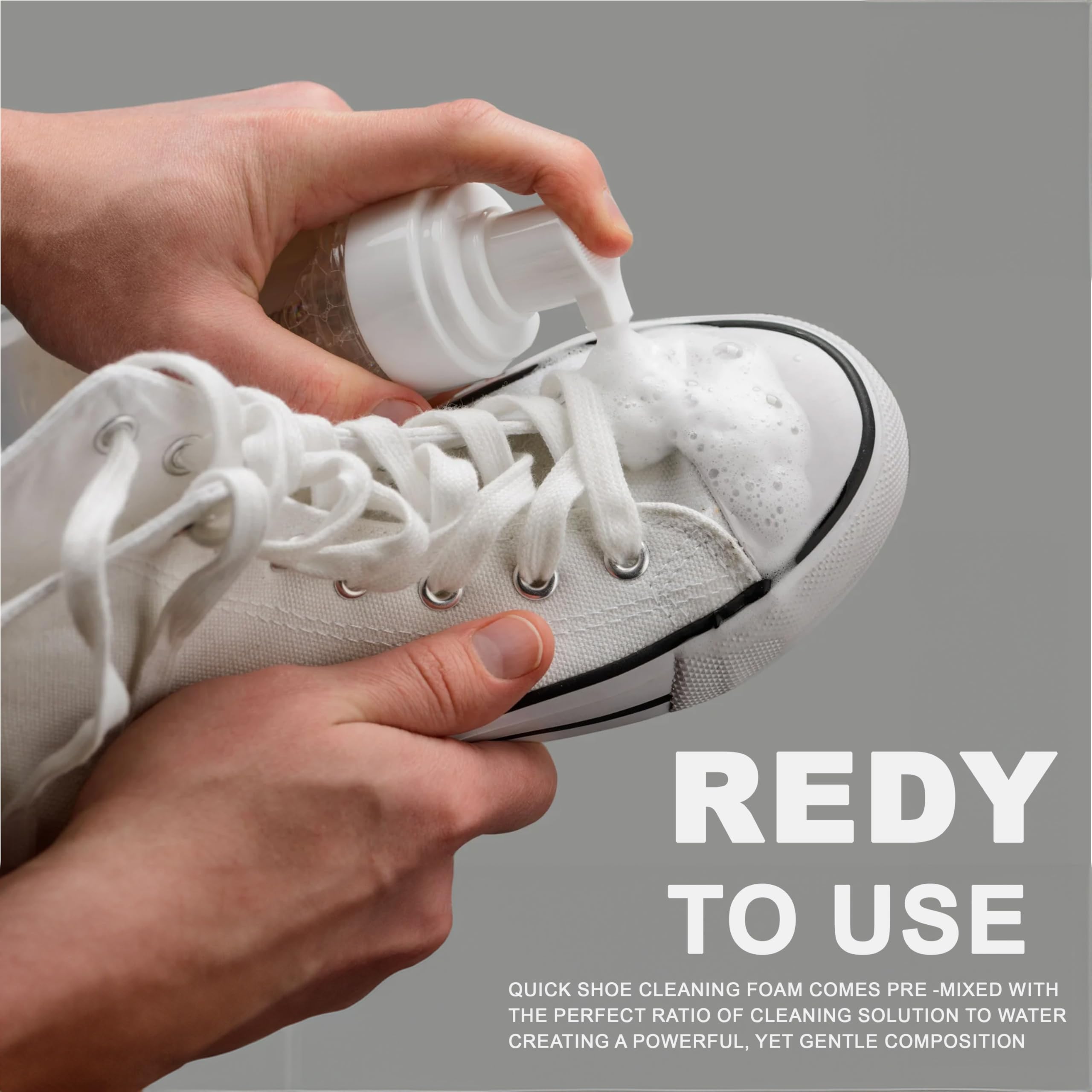 Sneaklean Shoe Cleaner Kit | 150ml Pack with Free Shoe Brush | Fast-Acting Sneaker Cleaner | For All Types of Shoes | Yellow Edge Reducing Agent | Effective Decontamination for Cleaning 3