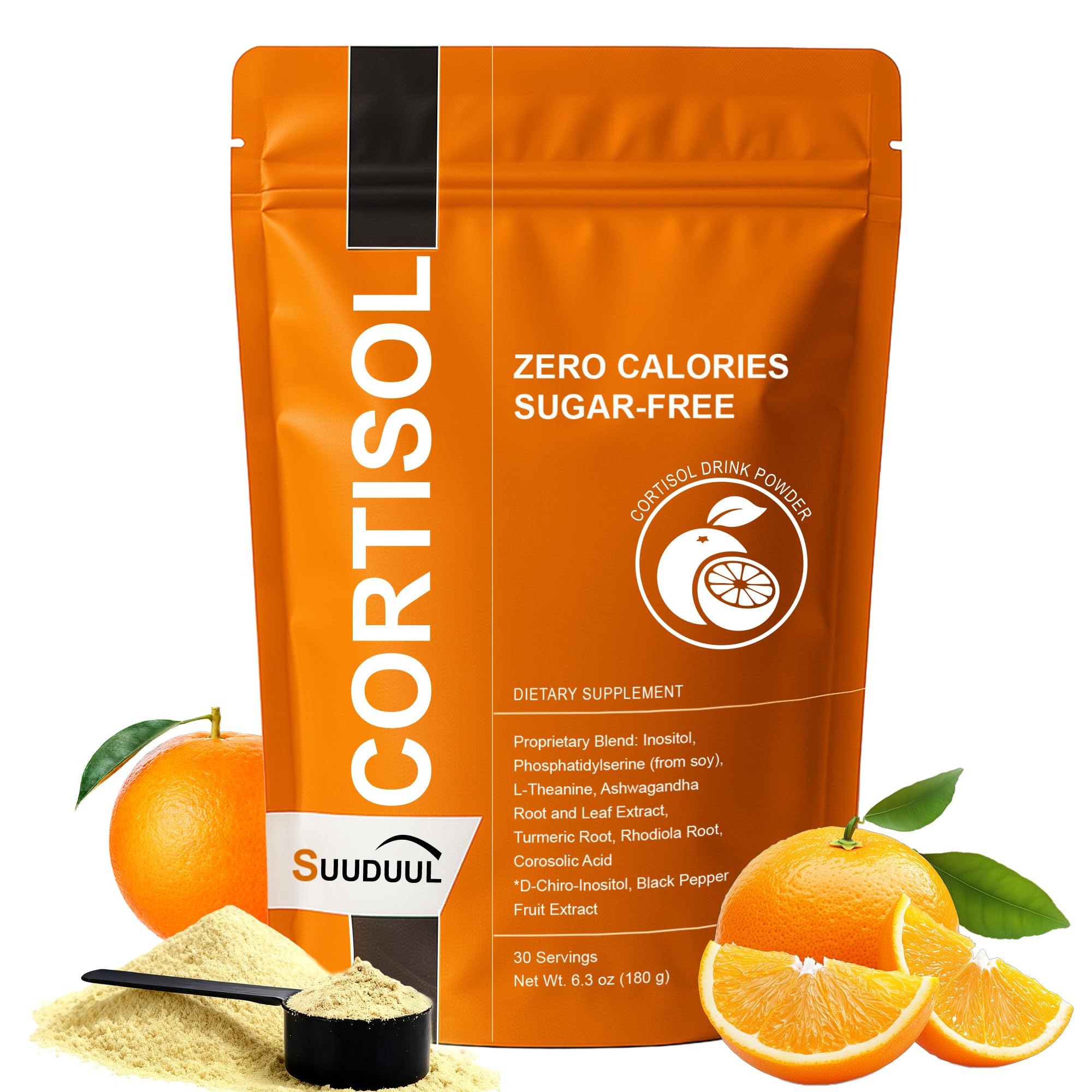 Cortisol Drink Mix | Cortisol Supplements for Women & Men | Ashwagandha, L-Theanine, Turmeric Root, Black Pepper Extract, Healthy Cortisol Levels, Mental Clarity