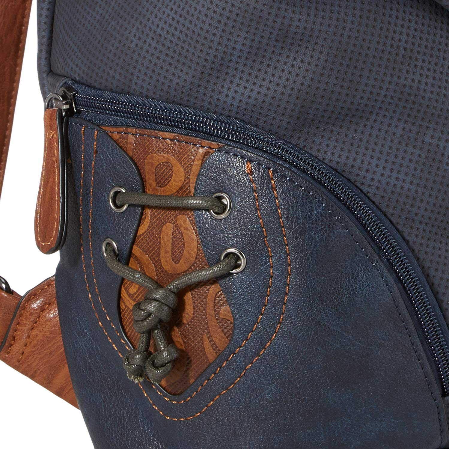 Rieker Damen Rucksack mit Außentaschen Karabinerhaken erweiterbar H1055